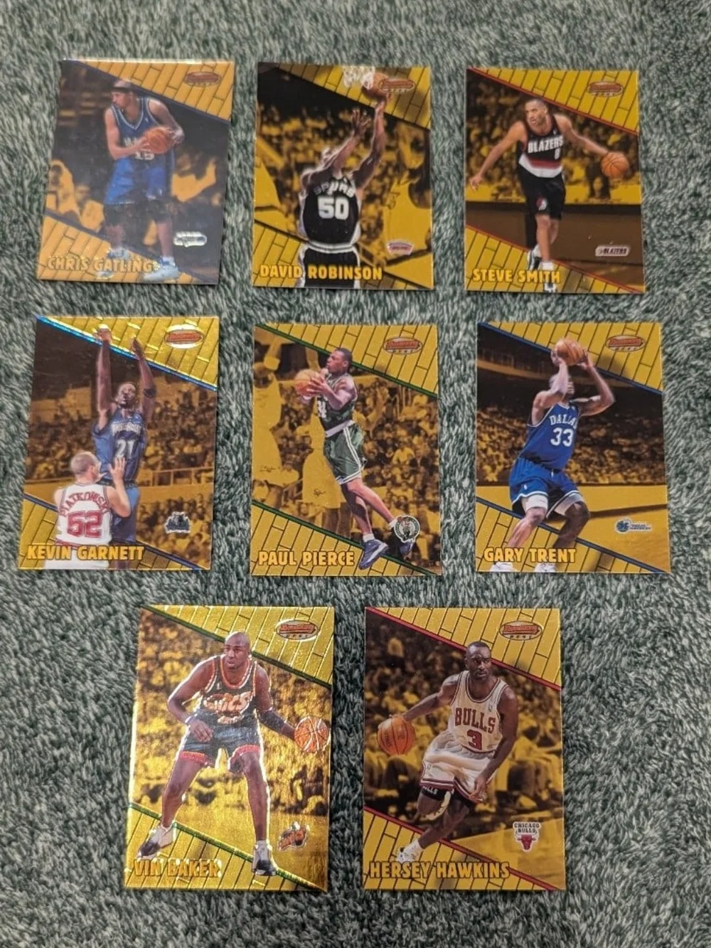 1999-00 Bowman's Best basketball card lot featuring 35 total cards. 2x refractor